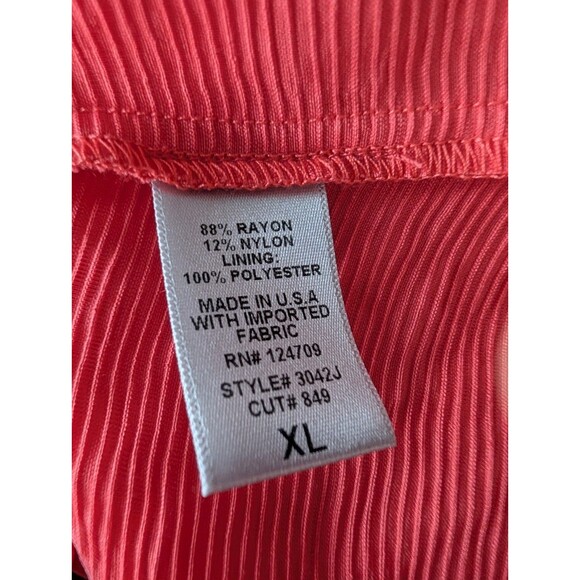 IC by Connie K Jacket XL Coral Pink Lagenlook Artsy Swing 1-Button Rayon Nylon - Picture 9 of 10